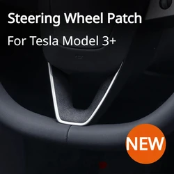 For Tesla Model 3 Highland 2024 Steering Wheel Patch U-shaped Sticker Alcantara Suede Decal Modification Stickers New Model3+