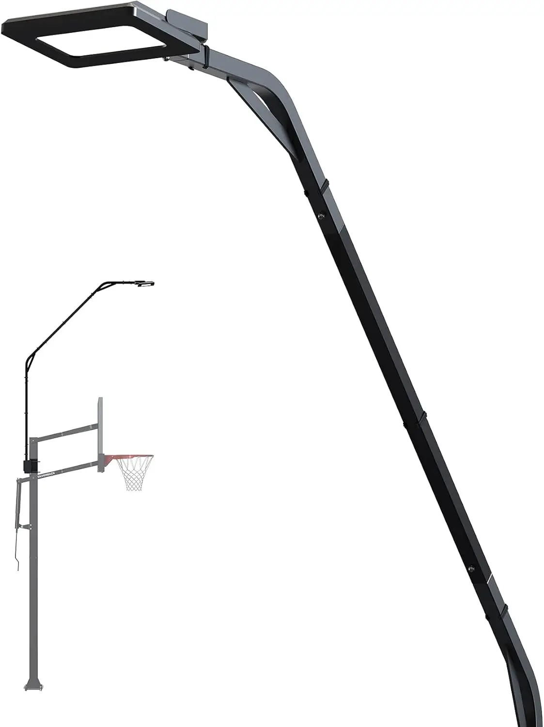 

LED Basketball Hoop Light for In-Ground Hoops, Illuminates Backboard, Rim, and Court