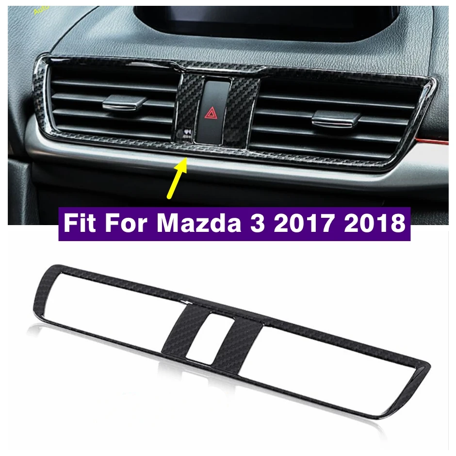 

ABS Middle Air Conditioning Outlet AC Vent Warning Light Lamp Decoration Frame Cover Trim For Mazda 3 2017 2018 Car Accessories