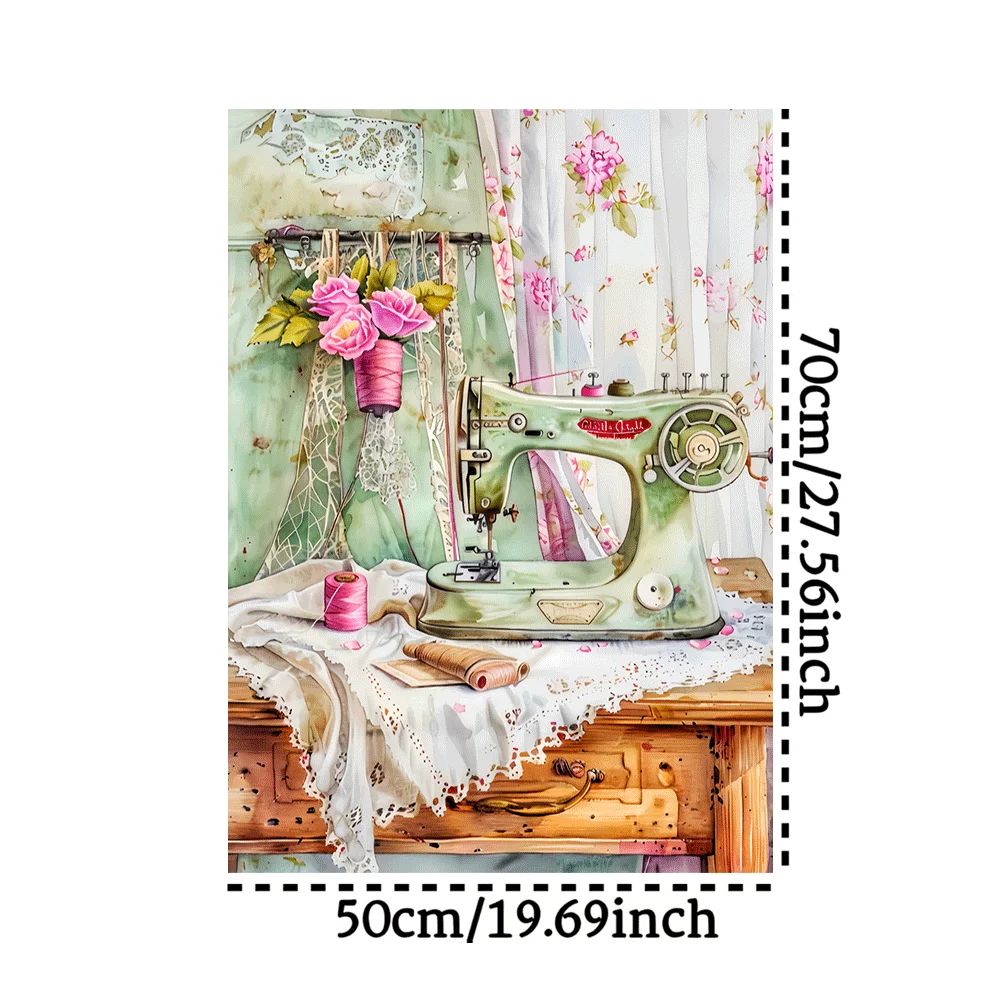 1000개 빈티지 재봉틀 - 레이스와 꽃무늬 디자인을 특징으로 하는 매력적인 공예실 이미지, 성인을 위한 흥미로운 가족 게임
