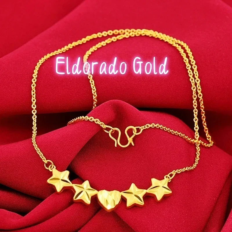 

Eldorado Gold Eldorado 2025 2025Au750 18K Lucky Star Pentagram Little Love Women's Necklace Fashion Style Clavicle Chain Jewel