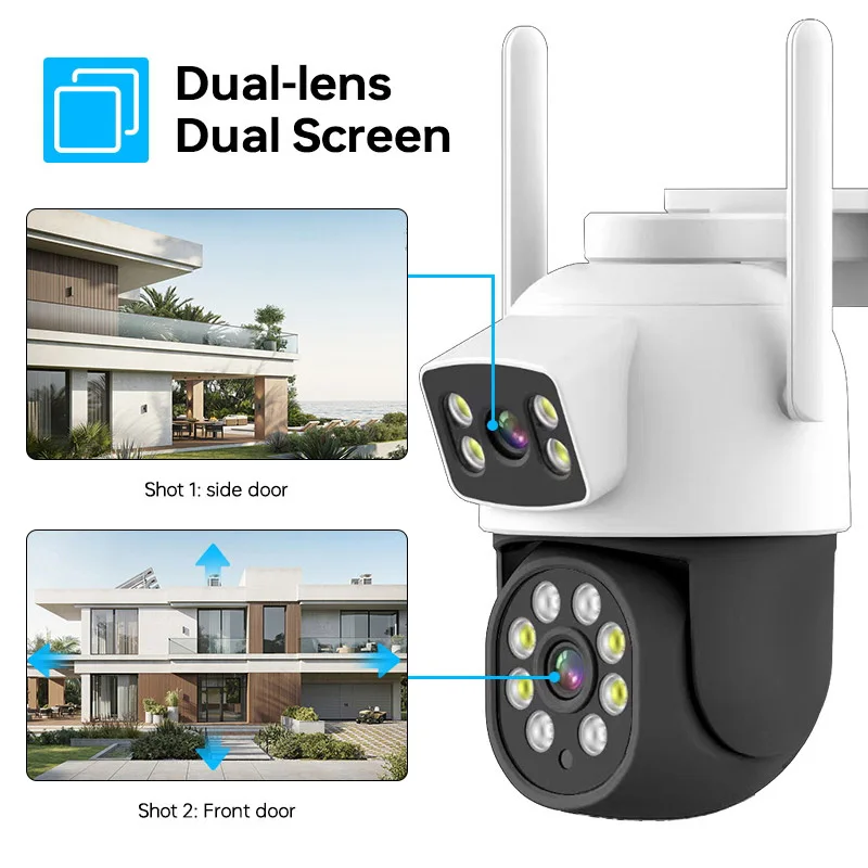 Eseecloud 6MP Outdoor PTZ Rotate Camera Wireless Security System Smart Wifi NVR Kit 4CH Camera NVR Kit 8CH Screen Video