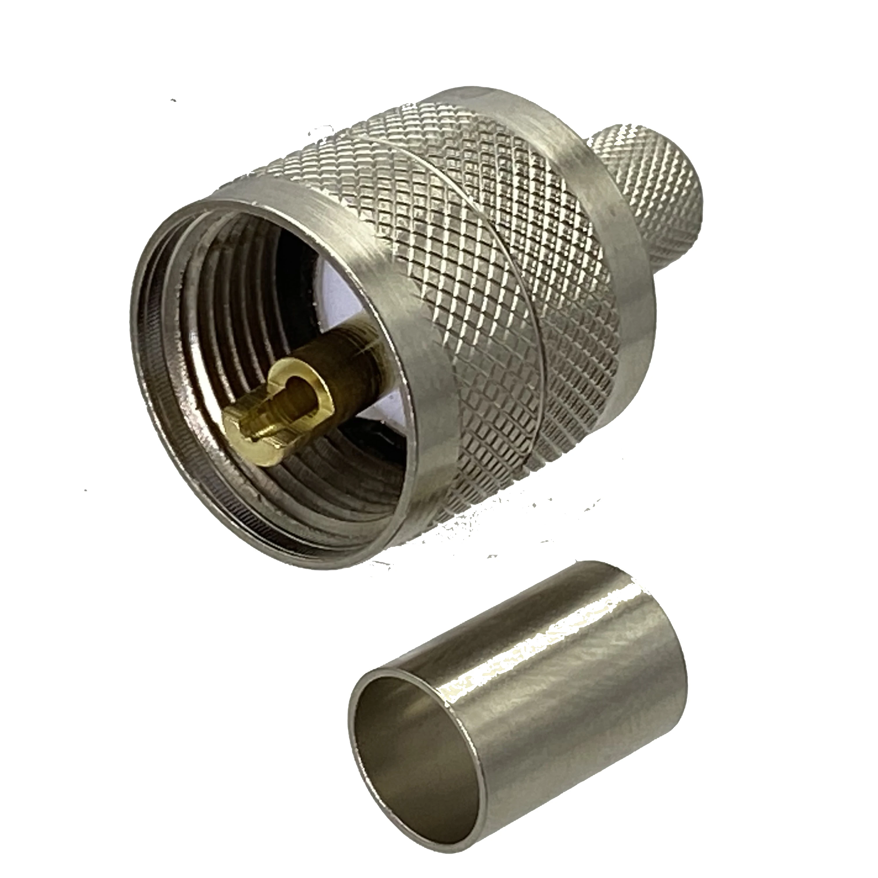 

10pcs UHF PL259 Male Plug Connector Crimp RG5 RG6 5D-FB LMR300 Cable RF Coaxial Brass Wire Terminals Straight New