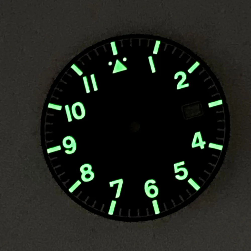 39mm Pilot Aviator Diver Watch Case Black PVD Plating Sapphire Crystal for NH35 NH36 ETA2824 PT5000 33.6mm Dial 200M Waterproof