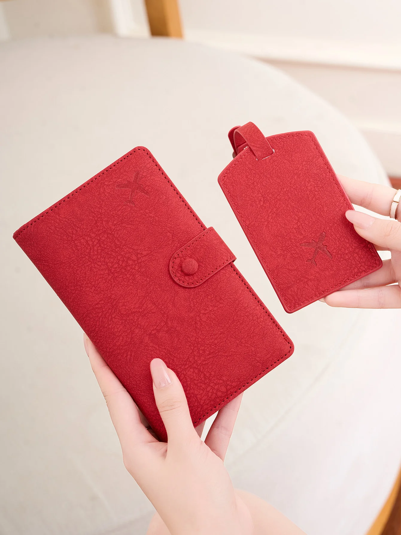 Portafoglio per passaporto combinato in 2 pezzi/etichetta per bagagli, copertina multifunzionale alla moda, etichetta per bagagli anti-smarrimento, accessori da viaggio