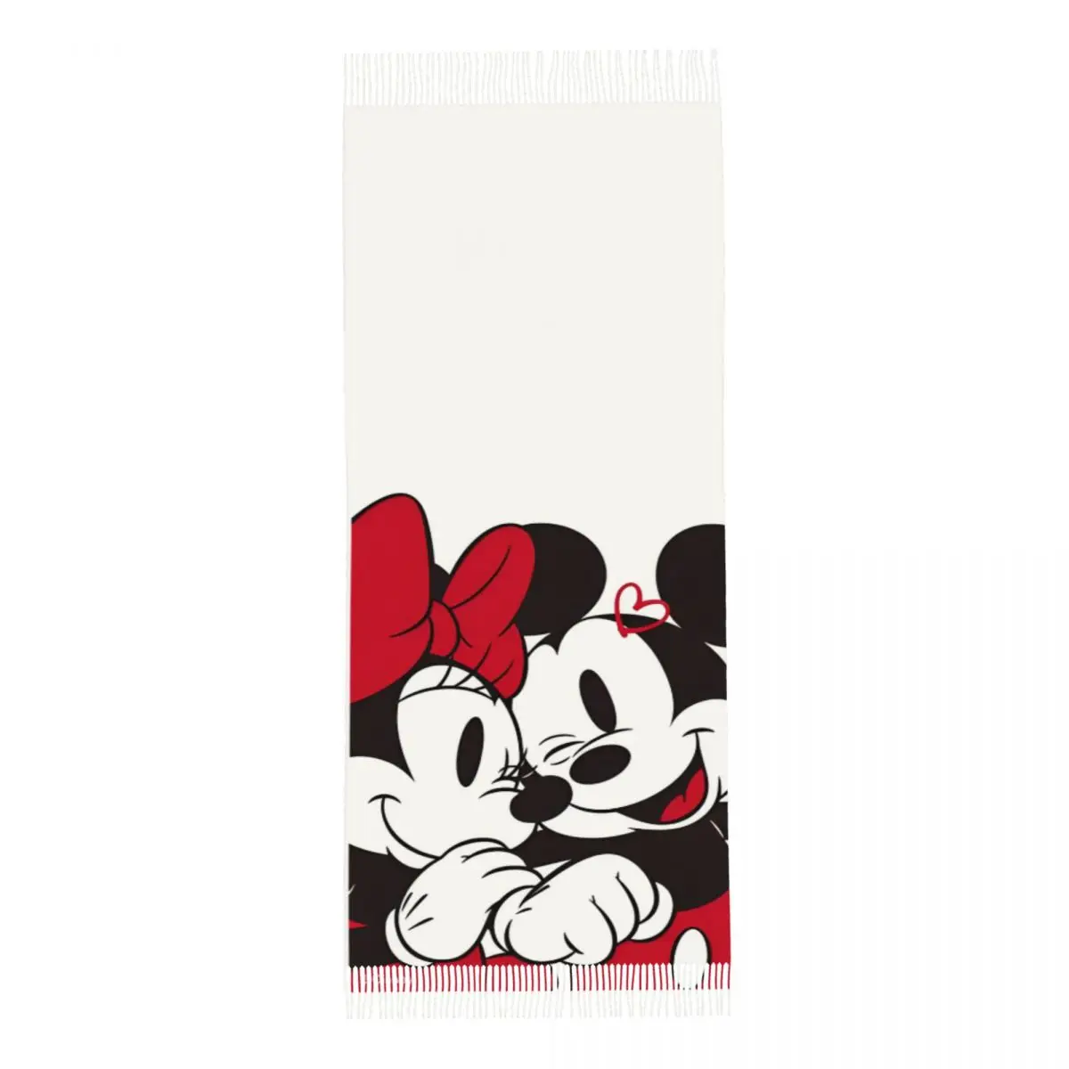 Women\'s Scarf with Tassel Mickey Minnie Mouse Large Winter Warm Shawl Wrap Cartoon Cute Gifts Cashmere Scarf