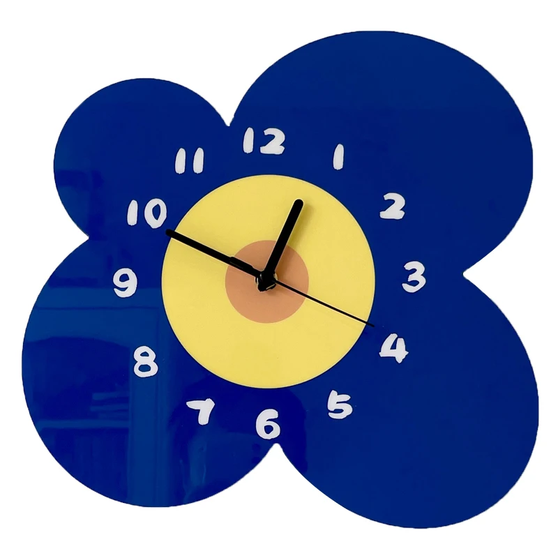 

Nordic Cartoon Creative Wall Clock Luxury Modern Cute Blue Flower Clock Living Room Bedroom Home Decor تحف كبيره للمنزل FYWC