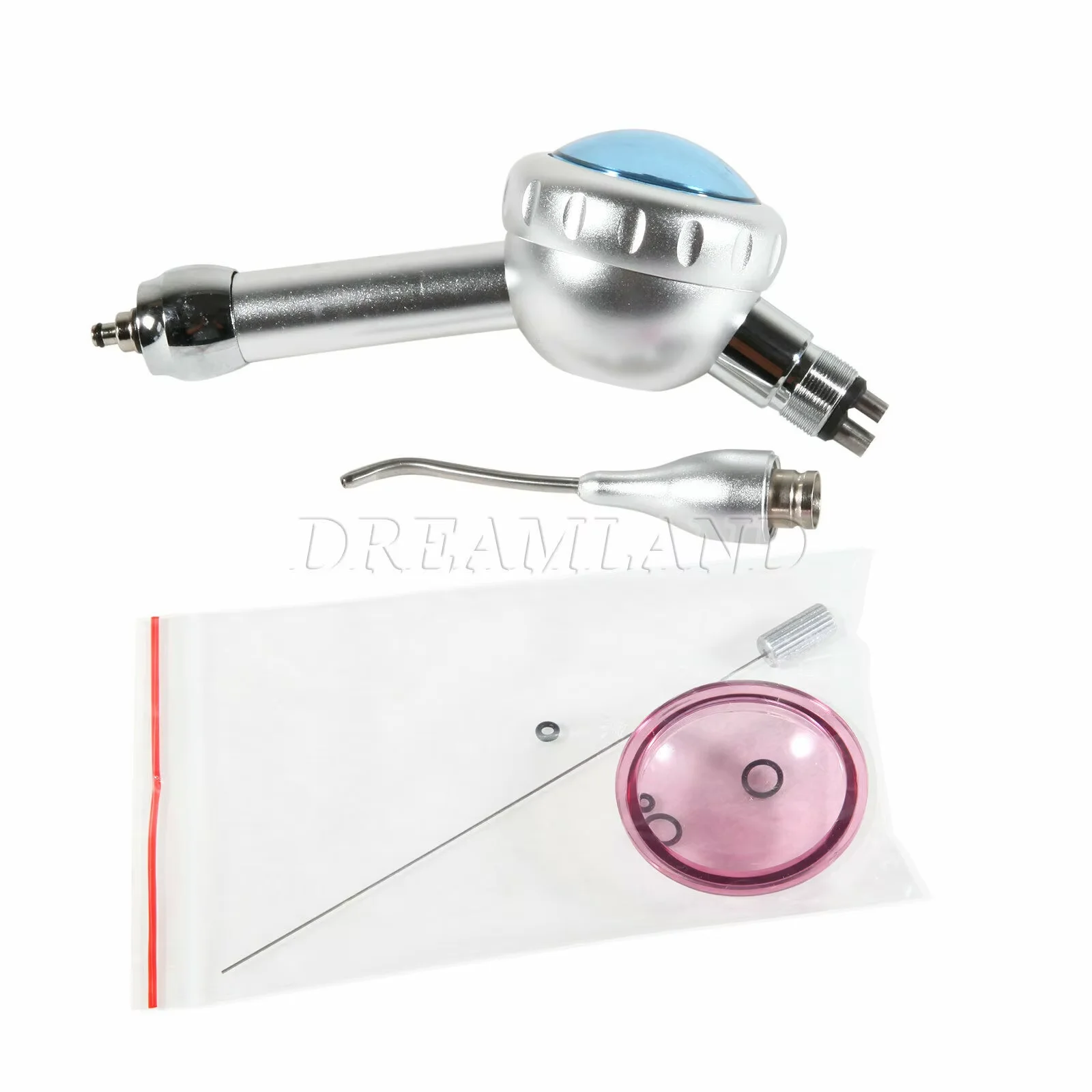 

Dental Hygiene 360º Rotation Air Polisher Flow Polishing Handpiece Teeth Prophy Jet 4 Hole