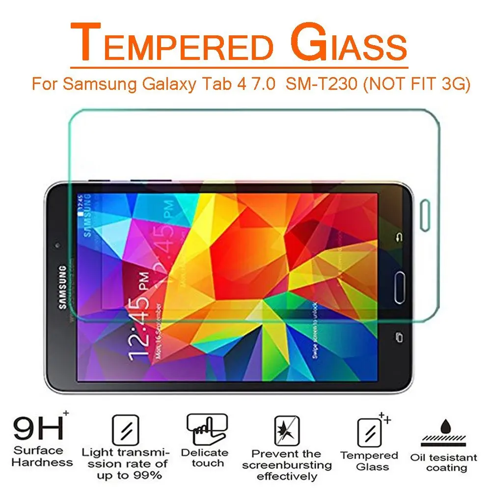 3PCS Glass Screen Protector for Samsung Galaxy Tab 4 7.0 SM-T230 SM-T231 SM-T235 Tablet Protective Film
