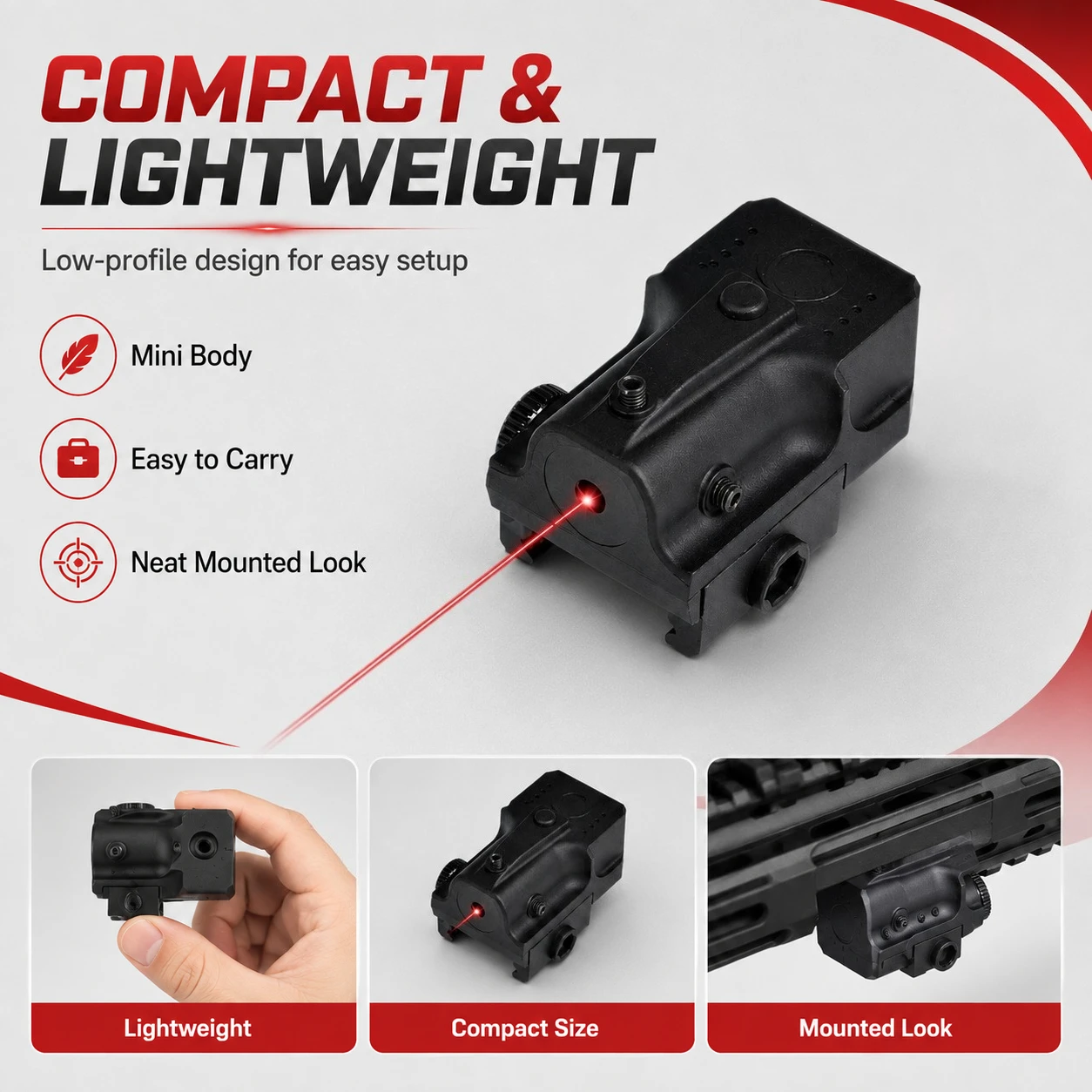 DIY Craft Mini Red Light Component Universal 20MM Adjustable Width Decor Model Parts