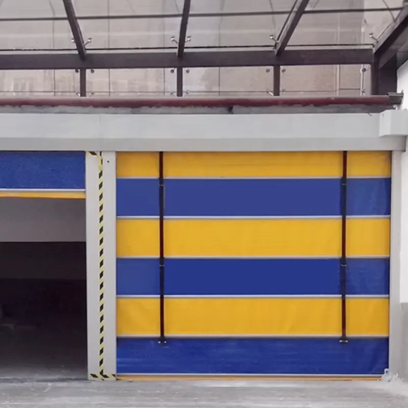 Automatic Wind Resistant PVC Modern Stacking Door High Speed Industrial Folding Door Warehouse Exterior Use Logistics Factory