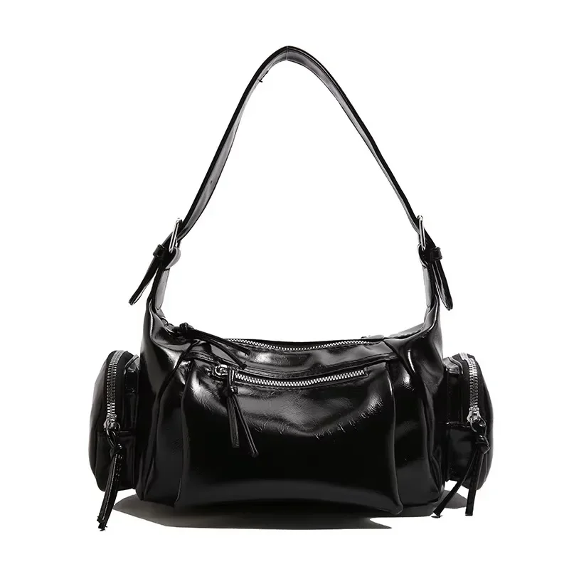 ファッショナブルな光沢のあるPU軽量レディースクロスボディバッグ2026新作大容量ショルダーバッグ多用途高品質ハンドバッグ