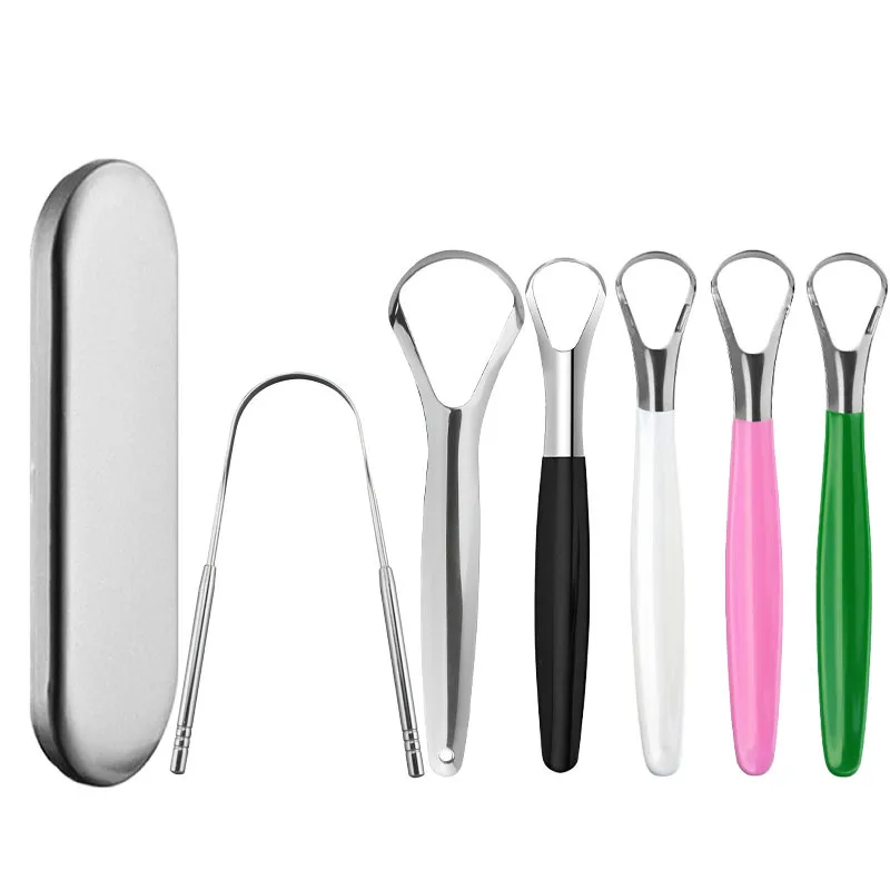6 Stück Edelstahl-Zungenreiniger, wiederverwendbare Mundhygiene-Produkte, entfernt Zungenbelag & reduziert Mundgeruch, für Männer und Frauen, für den Heimgebrauch