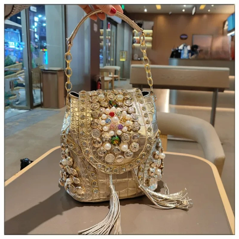 

Original Designer Brand Personality Punk Style Leather Shoulder Crossbody New Fashion Chain Handbag Leisure Backpack for Women