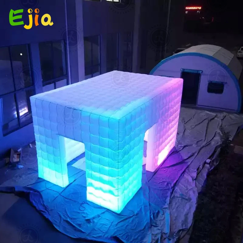 Dimensioni giganti personalizzate 5/6/8 metri RGB luci gonfiabili LED Blow Up Cube Night Club tenda per la festa dell'evento