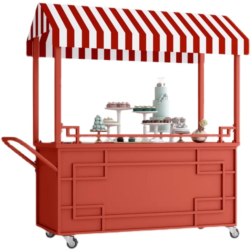 

Stall trolley, Internet celebrity float, stall cart, market stall trolley, outdoor ice powder mobile sales cart, promotional car