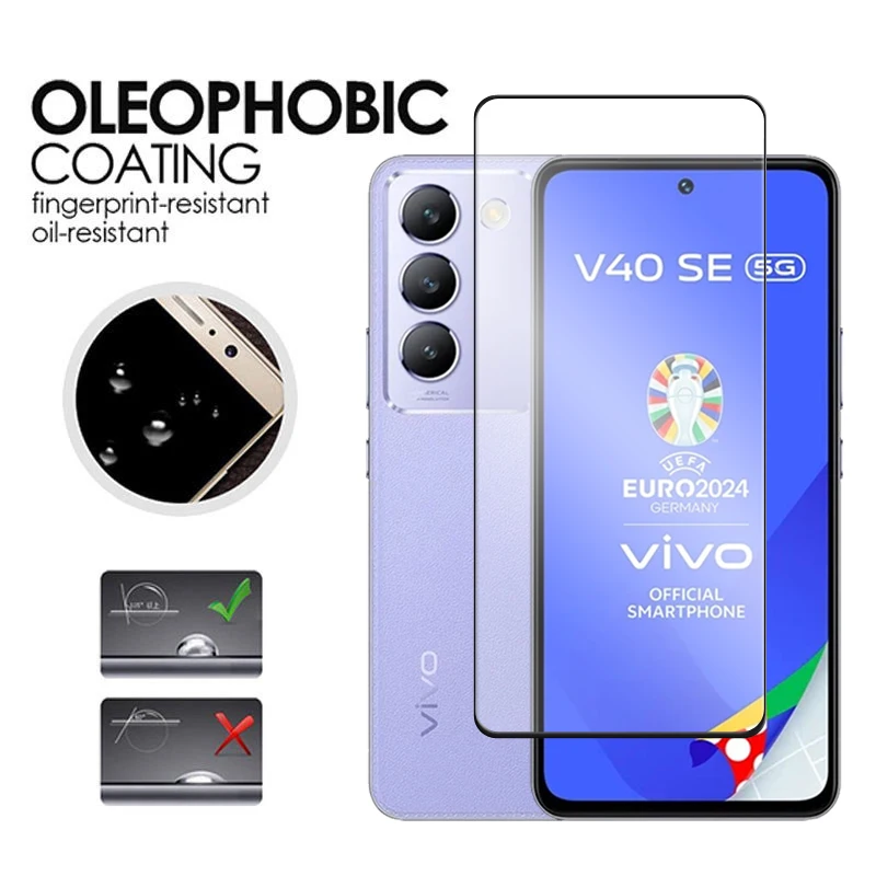 4in1 For Vivo V40 SE 5G Glass For Vivo V40 SE Tempered Glass 6.67 inch 2.5D Full Cover Screen Protector For Vivo V40 SE Film