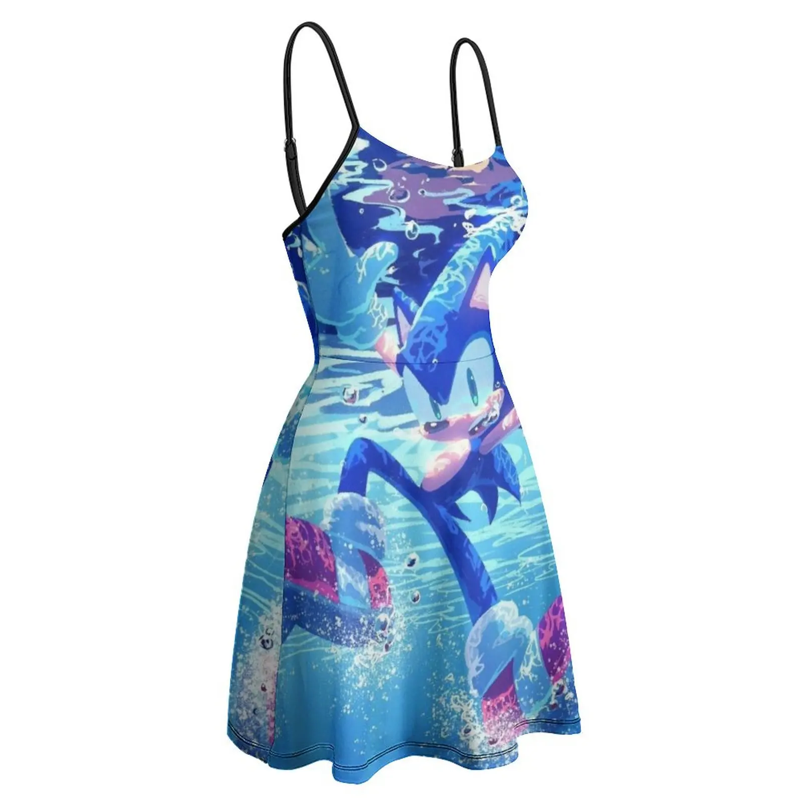 The Blue Blur Speed of Sound Hedgehog Sonic El Erizo (267) فستان نسائي بكتافة جرافيك عتيق ملابس نسائية غريبة فكاهة Gr