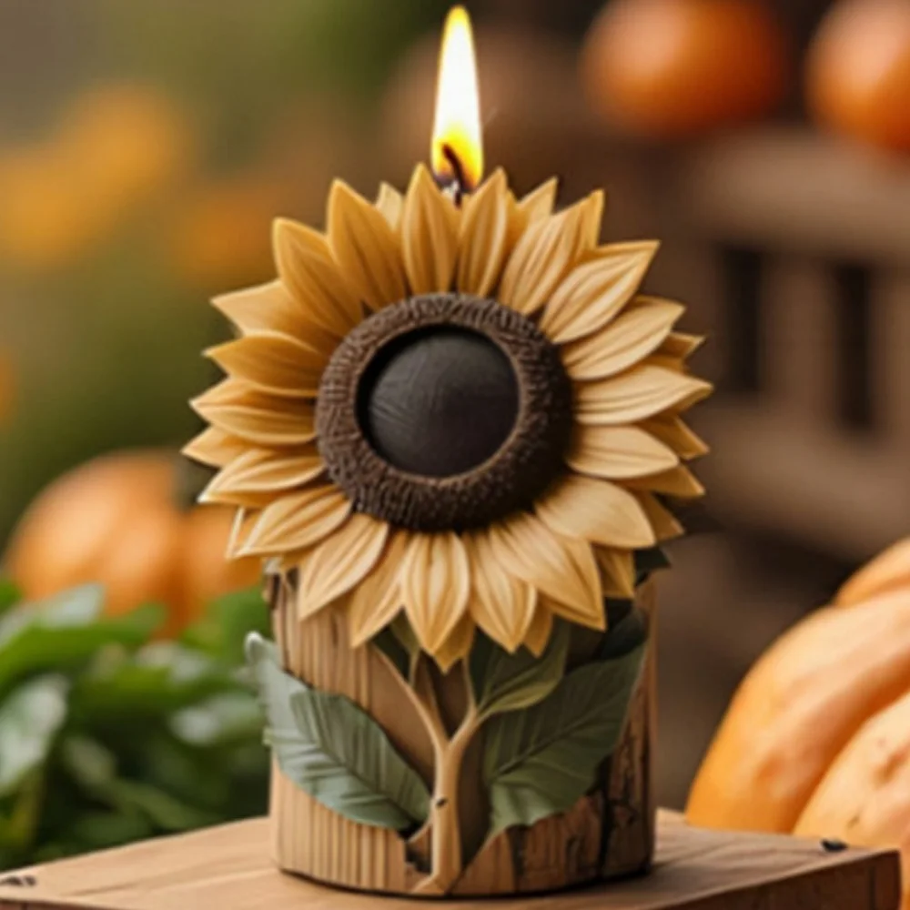 Creative Silicone Mold Soft Sunflower Candle Mold Tree Trunk Candle Mold High-Quality For Plaster Decorations Making Handmade