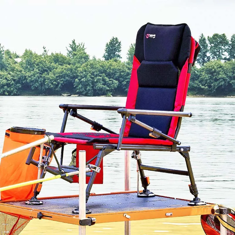 

Fishing Chair Multi-functional Liftable Reclining Fishing Seat All Terrain Foldable Aluminium Fishing Chair Fishing Equipment