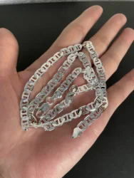 925 Sterling Silver Necklace 6MM Side Z-shaped necklace Men and Women Jewelry gift 45-60CM