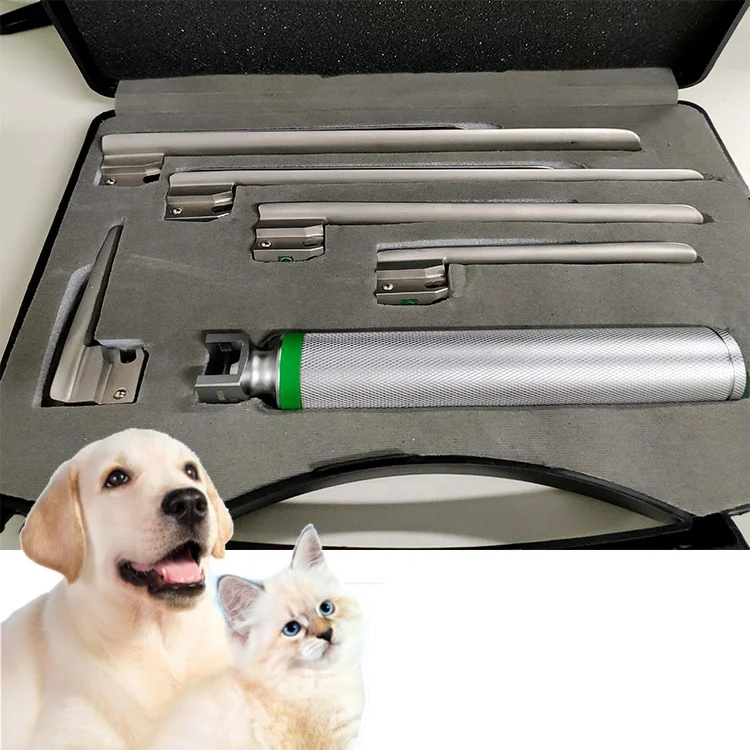 Medical Reusable Stainless Steel LED Light Source Anesthesia Laryngoscope Veterinary