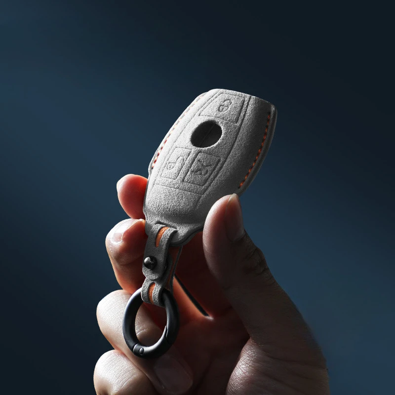 Premium Microfiber Suede Key Protector Shell For Mercedes C200L A200L C260L GLB Remote Key Fob Holder