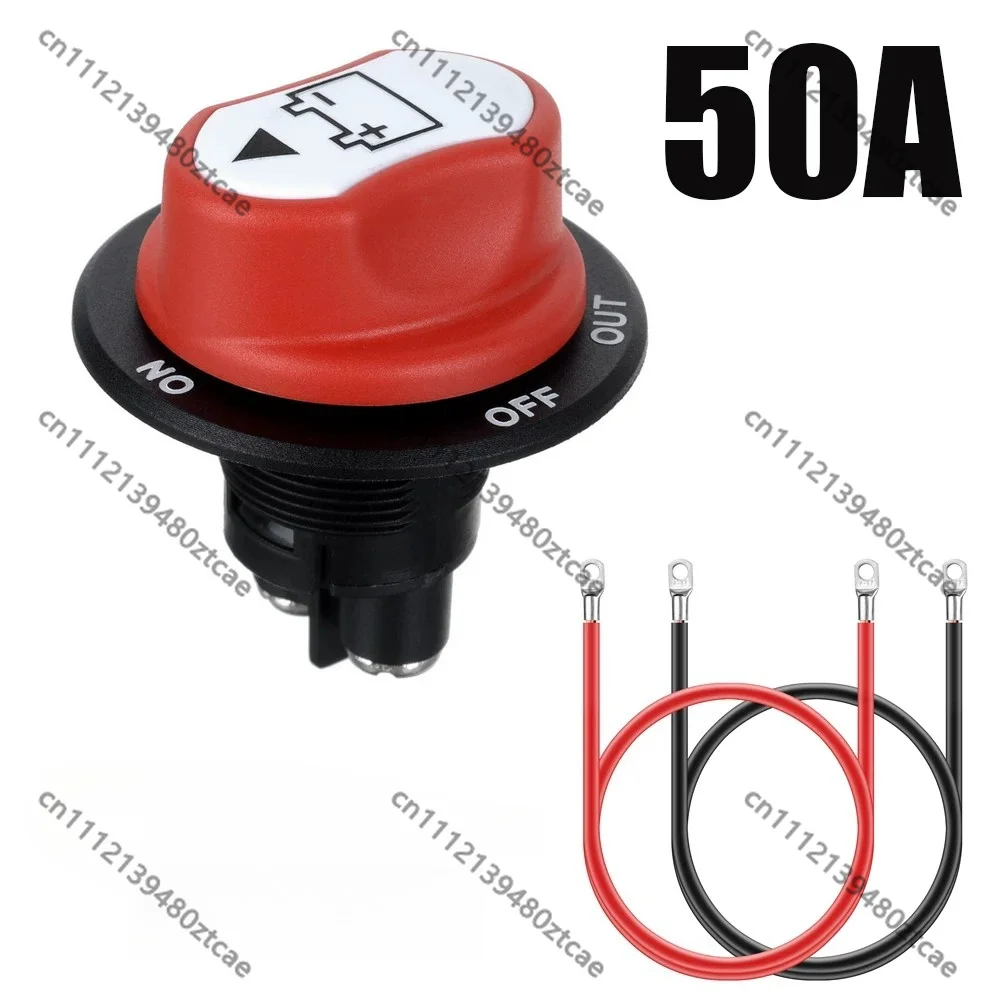 100A Battery Disconnect Switch With Wire Car RV Leakage Prevention Storage Power Cut Off Protection Modification Accessory