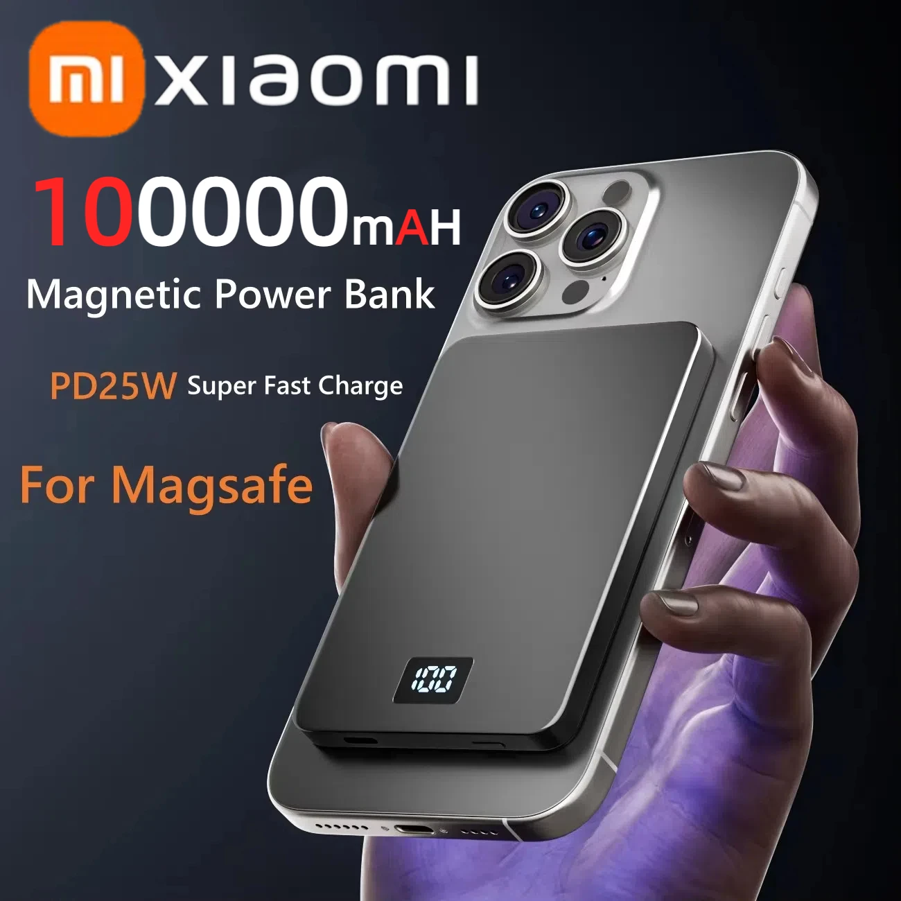 

Xiaomi 10000mAh Thin Magnetic Wireless Power Bank PD 25W Fast Charging Portable External Battery For Magsafe For iPhone Samsung