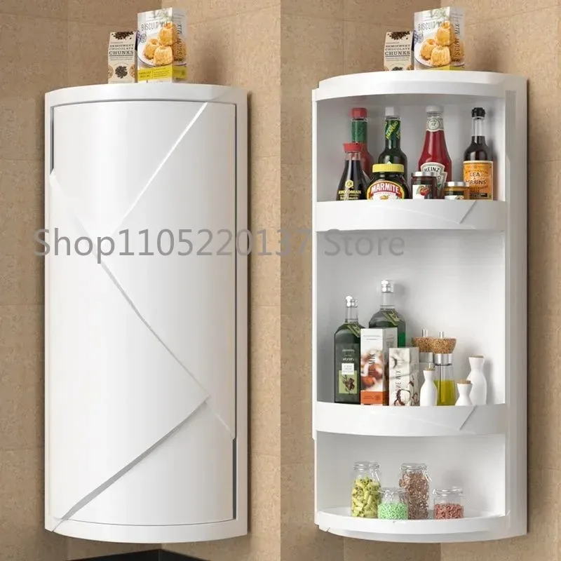 2/3-tier Bathroom Accessories Rotating Storage Organizer Home Kitchen Desk Angle Corner Shelf  Floating Wall Spicy Sundry Rack