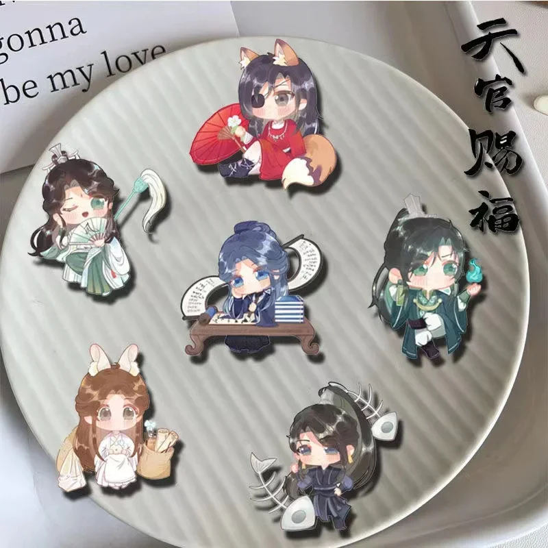 Anime Tian Guan Ci Fu/Heaven Official's Blessing Xie Lian	Hua Cheng Cosplay Acrylic Badge Q Version Ambitus Gift