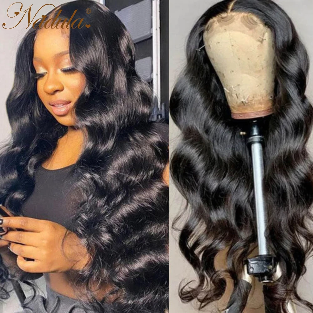 Nadula Hair Air Wig Body Wave 4X4 Lace Closure Wig With Breathable Cap Wear&Go 33B Reddish Brown Color Natural Color