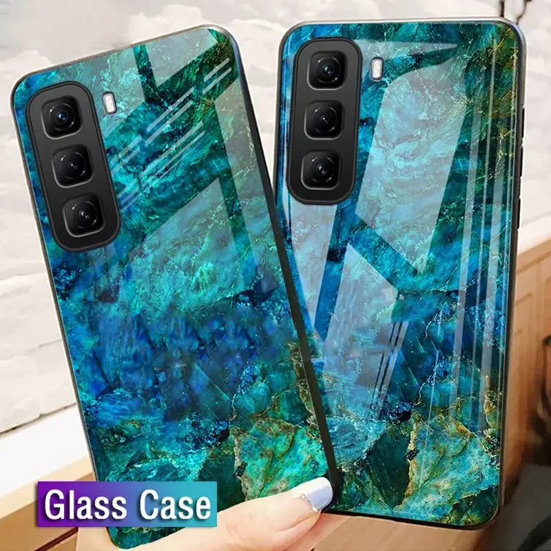 

For infinix Hot 60 Pro Plus 5G Case Marble Texture Silicone Shockproof Glass Shell For infinix Hot 60i 60 Pro Plus Cover Fundas