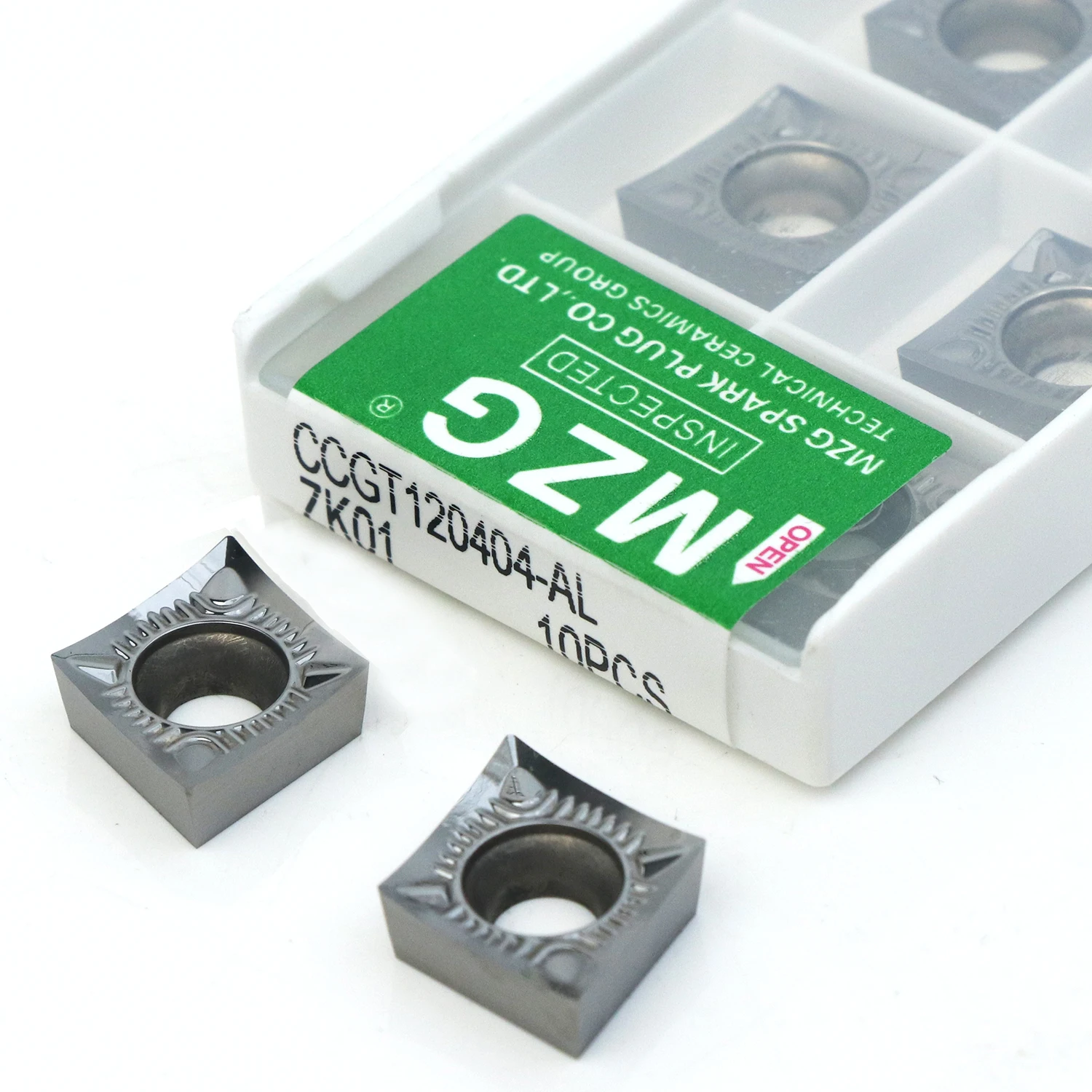 MZG 10pcs CCGT060202 CCGT060204 CCGT060208 AL ZK01 Carbide Insert CCGT120402 CCGT09T304 CCGT09T308 Aluminum Turning Tool CCGT