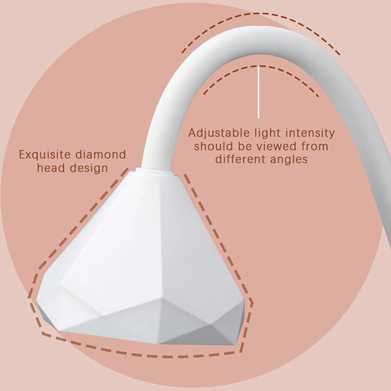 Plug-in Mini Nail LED Lamp 24/27W Nail Dryer False Nail Manicure Polish Glue Fast Drying UV Light Nail Lamp 360° Bendable Table