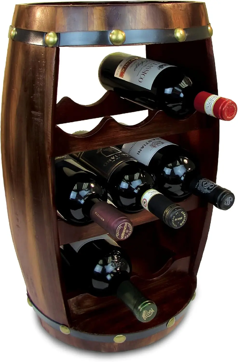 

Винная стойка Alexander Wooden Barrel - Стеллаж для хранения 8 бутылок вина, отдельно стоящая деревянная винная стойка, винный стеллаж для бара/ликара