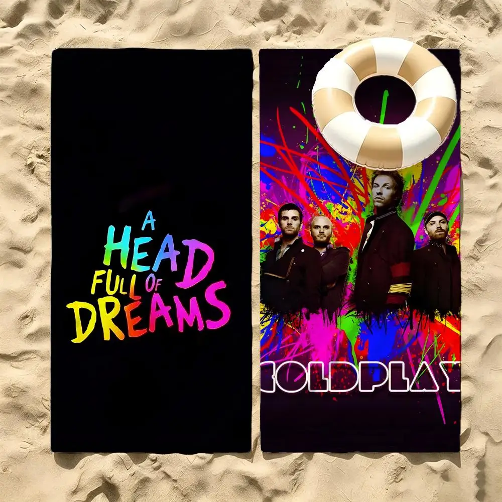 Band Coldplay Towel Microfiber Beach Towel Quick Dry Absorbent Soft for Swimming Yoga Resort Travel Camping