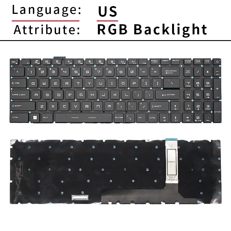 Keyboard US For MSI GE76 GP76 GS76 Raider MS-17K3 MS-KK MS-K4 10UE 10UG 10UH 11UE 11UG 11UH Dragon Tiamat Per-Key Backlight