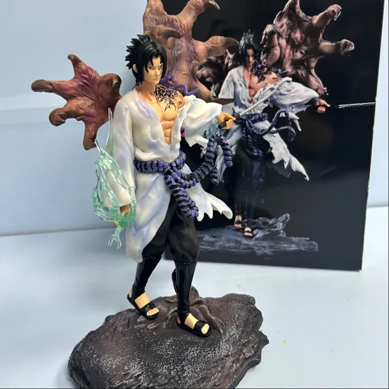 Naruto tiemu uchiha sasuke anime figura 24cm gk estatueta de ação estátua pvc modelo boneca mesa colecionável decora brinquedo presente natal