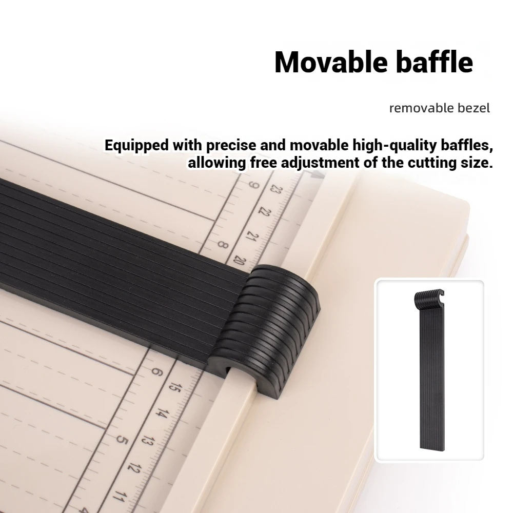 قاطعة ورق B7-A4 مع حماية أمان وشريط ضغط شفرة قابل للفصل، قاطعة ورق مكتبية صغيرة يدوية خفيفة الوزن #5