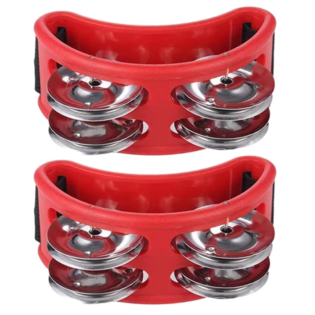 

2 Pcs Double Row Footbell Hand Drums for Kids Pedal Shaking Percussion Instrument Musical Instruments Accessories