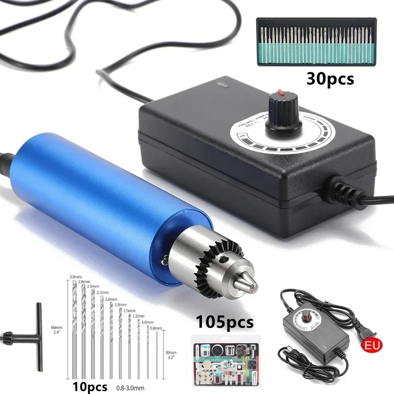 휴대용 미니 금속 전기 연마기, 무단 속도 조절, 다기능 연마 및 조각 전기 드릴, 220V, 13000rpm