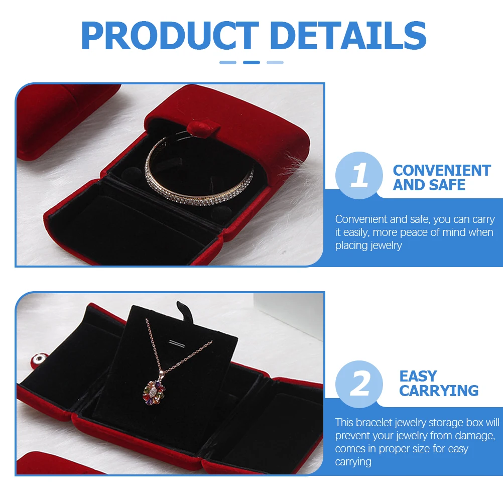 

Double Open Jewelry Box Organizers for Bracelets Travel Storage Display Home Hotel Party Gifts Necklace Beads
