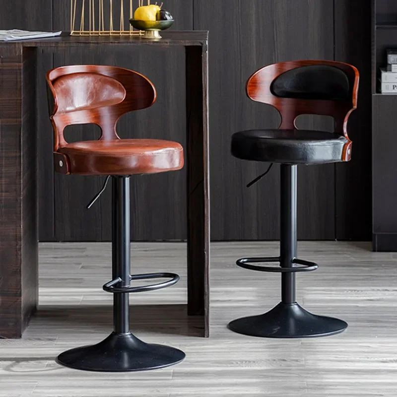 

rotating nordic bar chairs outdoor hair stylist restaurant balcony commercial bar chairs simple chaises bar lounge Furniture