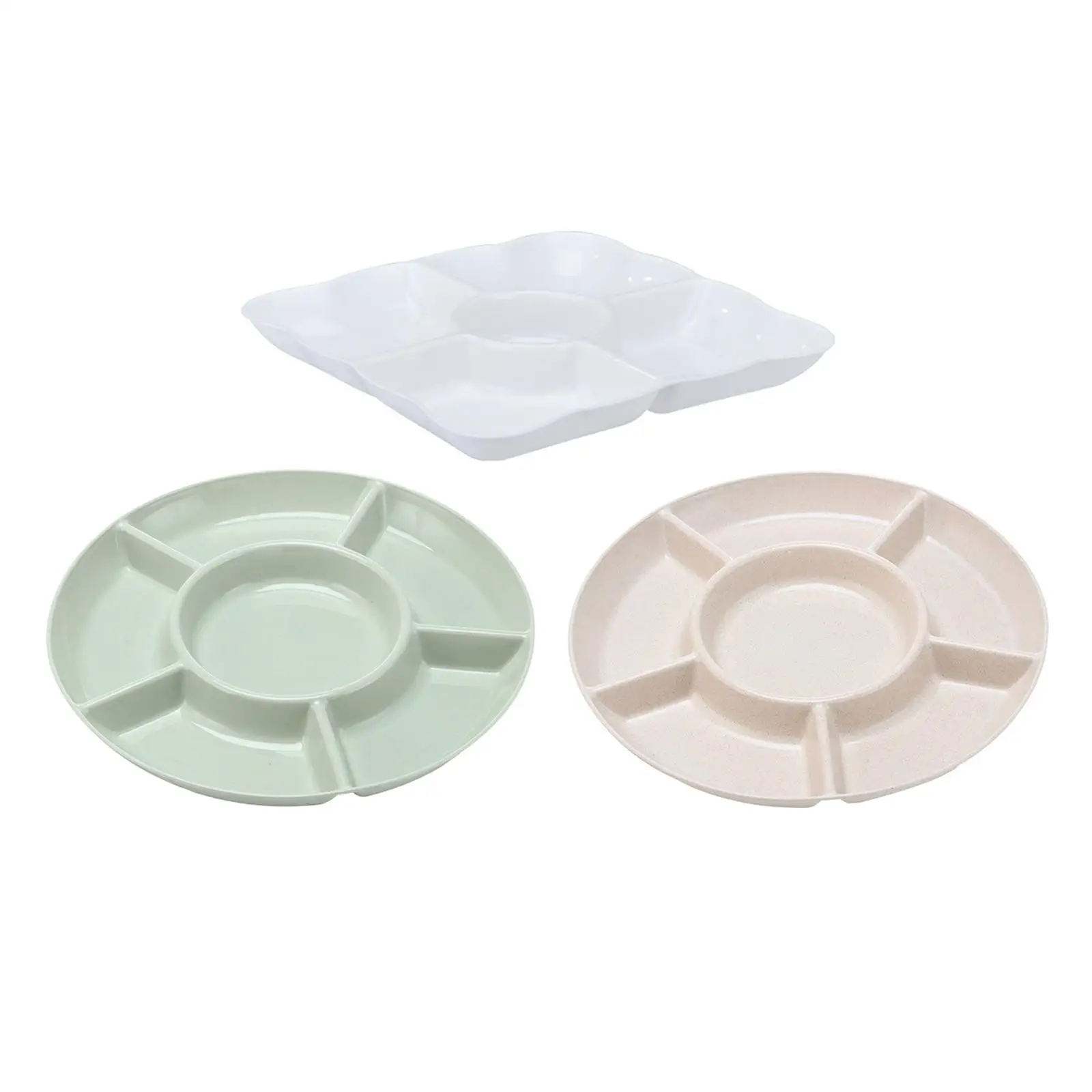 

Appetizer Platter Unbreakable Food Platter Divided Snack Serving Tray Nut Candy Platter for Cookies Cakes Dessert Nuts New Year