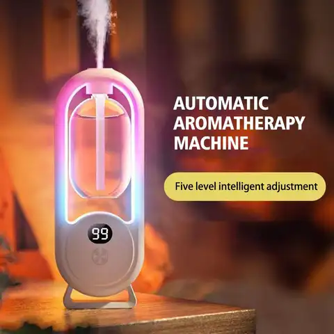 Automatic Fragrance Diffuser, USB Powered Essential Oil Diffuser with Spraying & Light, Home Fragrance for Living Room, Bedroom