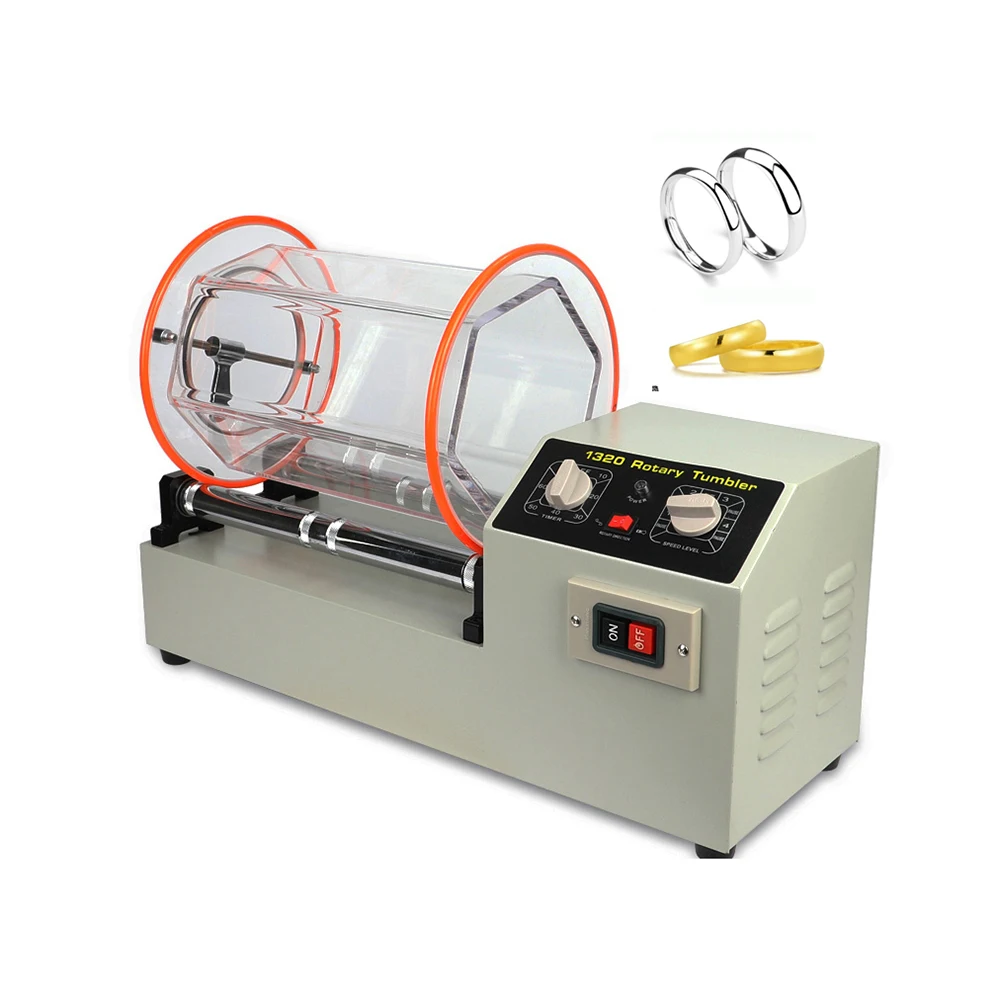 Jewelry Polisher Tumbler 11kg Capacity Mini Rotary Tumbler Machine with Timer Jewelry Polisher Finisher for Jewelry 110/220V