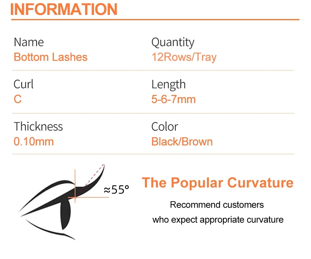 ABONNIE Braun-Schwarze Untere Wimpern 5-7mm Mix Einzelne Untere Wimpernverlängerung J-Curl Natürliche Kurze Nerzwimpern – Detail 3