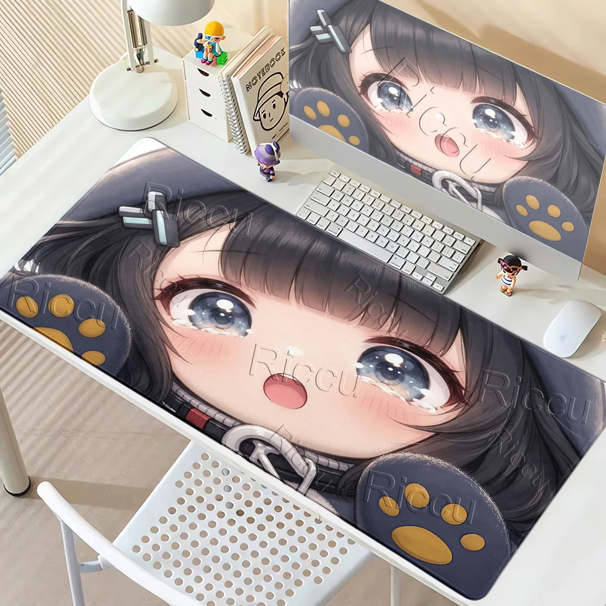 Kawaii Gugu Gaga Mouse Pads For Office Gaming  Keyboard Professional Mousepad Non-Slip Base Large Stitched Edge Gamer Pretty Mat