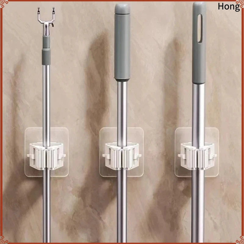 No Punching and No Marking Mop Clip Wall Hanging Mop Broom Hook Fixed Mop Rack Storage Viscose Mop Wall Hanging Clip